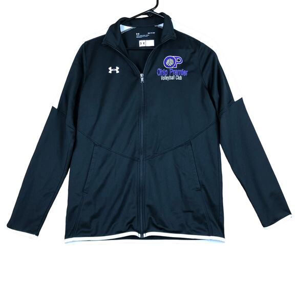 Under Armour Womens Jacket Black Full Zip Up Loose Fit Collared Small - Picture 1 of 10